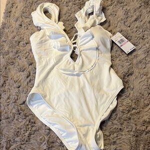 Michael Kors White One Piece Swimsuit